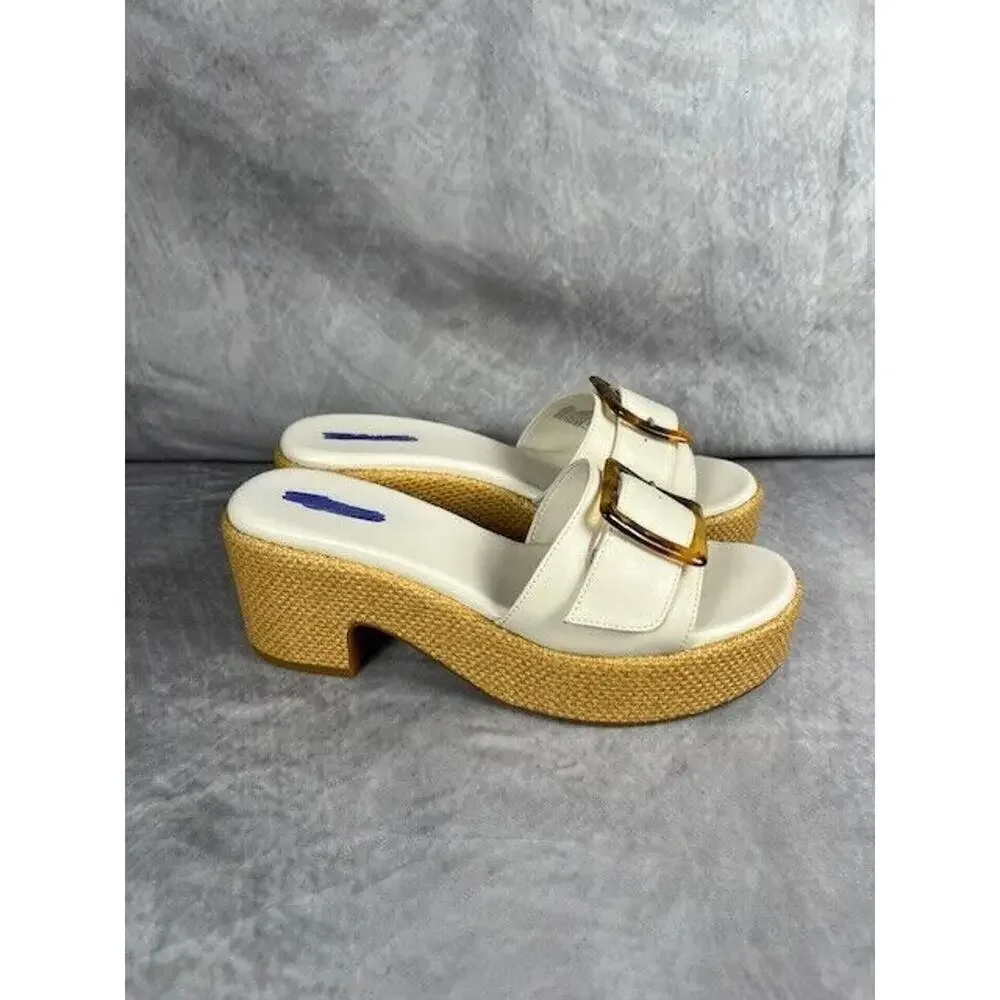 Nordstrom Women’s 7.5M Courtney Sandals Sandal Platform Slide Ivory